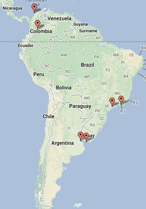 Ballets Russes performance venues in South America, 1909-1929.png